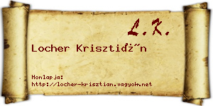 Locher Krisztián névjegykártya